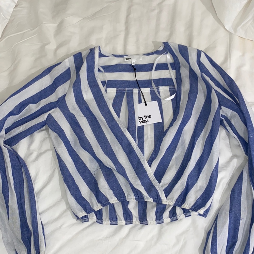 Striped blue and white blouse